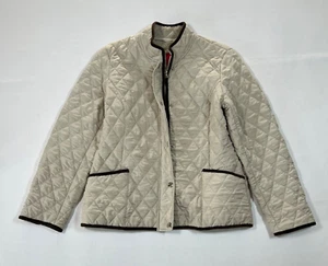 ESprit Outerwear Diamond Quilted Beige Tan Cream Jacket Women Size Large - Picture 1 of 8