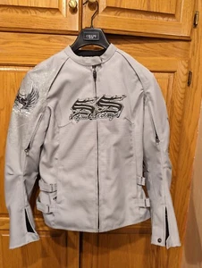 Motorcycle jacket Women’s Speed and Strength Wings gray with padding NWOT Small - Picture 1 of 8