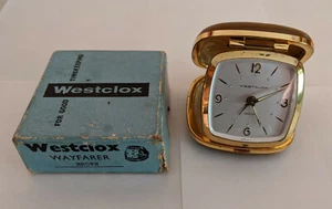 Vintage Westclox Wayfarer Travel Alarm Clock with Original Box Mid Century 1960s - Picture 1 of 9