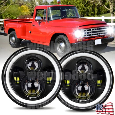 Faros redondos LED de haz alto/bajo de 7" para International Harvester serie R 2 piezas Foto 1 de 4