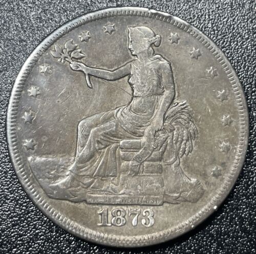 1873 P Trade Silver Dollar Vg Very Good Details