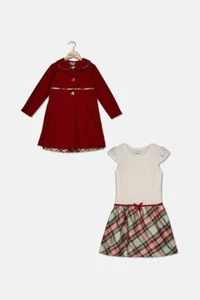 Blueberi Little Girls 2, Pc. Plaid Dress and Coat Set size 24 months - Picture 1 of 11