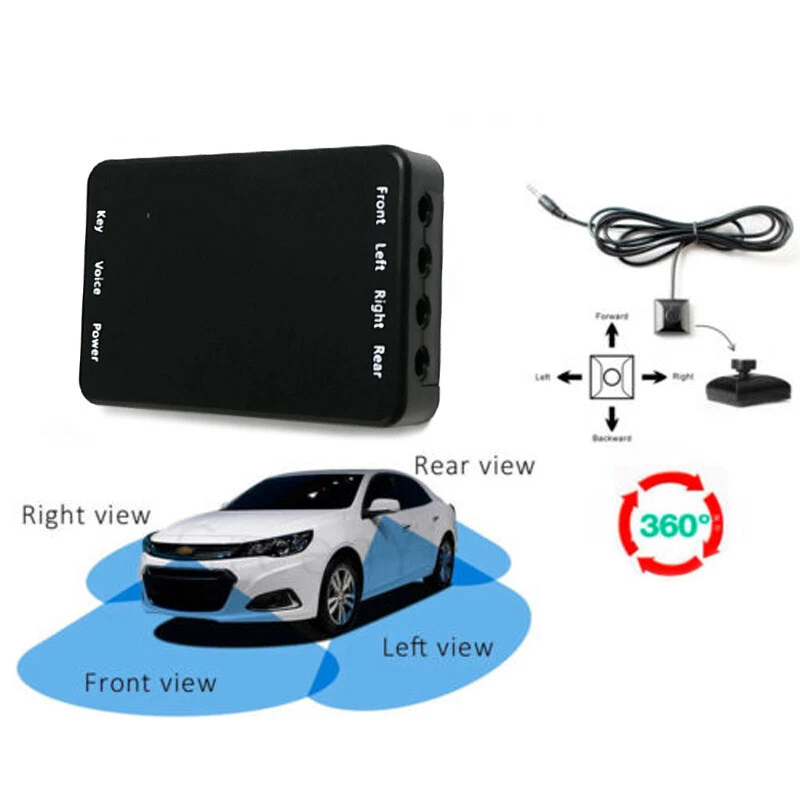 4 Way Car Video Switch Parking Camera 4 View Split Screen Control Box Universal - Image 1 of 4