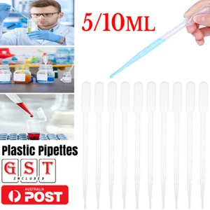 50/100PCS 5/10ML Plastic Clear Eye Oil Dropper Transparent Graduat PipetteS - Picture 1 of 12