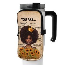 African American Afro Woman Neoprene Sports Bottle Accessories Bag - 