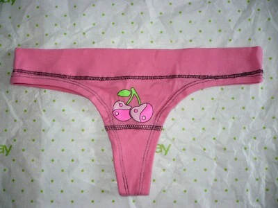 Bragas Tanga Mujer Rue 21 Algodón X-LARGE Rosa Con Cerezas Rosas Nuevas Foto 1 de 2