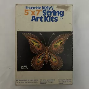 VINTAGE String Art Spring Butterfly TC1708 Open Box 5X7 Thread Design Kit 1976 - Picture 1 of 2