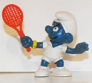 20049 Smurf with Tennis Racket Vintage 2-inch Plastic Figurine Schleich 1978 - Picture 1 of 3