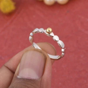 Gold Ball 925 Sterling Silver Marquise Band Ring Gemstone Birthday Gift Jewelry - Picture 1 of 9