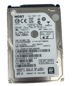 HGST SATA 6.0G/s 750GB 5400RM HDD;5K1000-750 140406JA12001GGADXKK - Picture 1 of 3