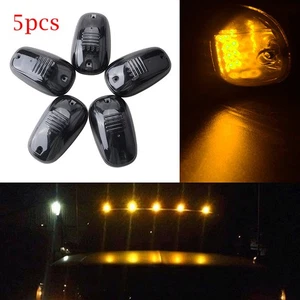 5pcs Roof Top Cab Marker Running LED Strobe Lights Smoke Lens Amber Warning Lamp - Picture 1 of 19
