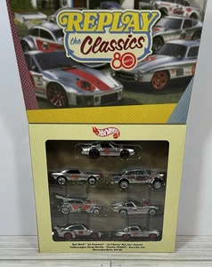 2025 Hot Wheels Replay The Classics Mattel 80th Anniversary 7 Pack ZAMAC - Picture 1 of 7