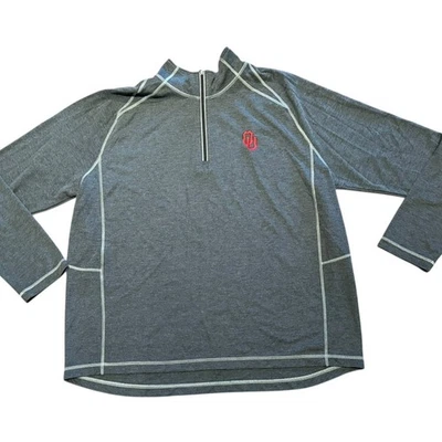 OU 俄克拉荷马大学 25 美分拉链套衫 Tommy Bahama 男式 2XL — 第 1/4 张图片
