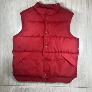 Chaleco acolchado LL Bean para hombre grande plumón de ganso rojo nailon a presión hecho en EE. UU. de colección - Imagen 1 de 14