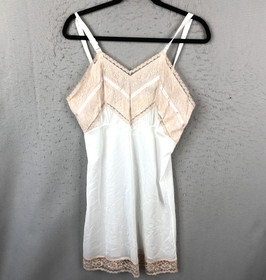 Slip Dress Womens 36 Blush Pink Lace ILGWU Feminine Victorian coquette vtg NEW