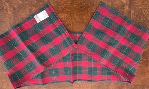 Corredor de mesa Dansk rojo verde dorado tartán Navidad a cuadros 12,5"x67” algodón usado - Imagen 1 de 7