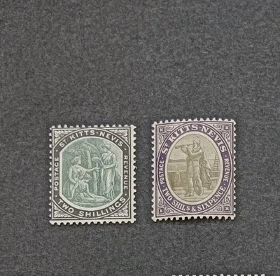 ST. KITTS - NEVIS 1903 2s 2s6d SG 8 9 Sc 8 9 MLH 2s6d Gum Toned - Image 1 of 2