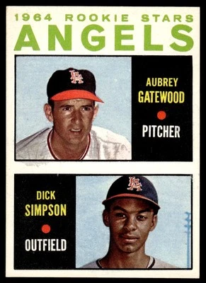 1964 Topps #127 Aubrey Gatewood / Dick Simpson BASEBALL Los Angeles Angels - Image 1 of 2