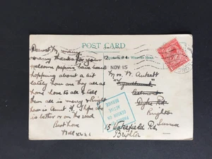 GB 1915 PASSED BY/CENSOR ON/ACTIVE/SERVICE MARK ON RMSP ANDES PC TO BRIGHTON - Picture 1 of 2