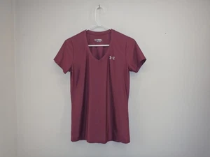 Under Armour Womens T Shirt Size Small Short Sleeve Pullover Maroon Athletic - Picture 1 of 12