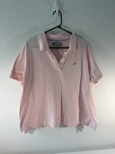 Caribbean Joe Damen Poloshirt 1X Plus Blau Blumen Knopf Bluse Kurzarm - Bild 1 von 3