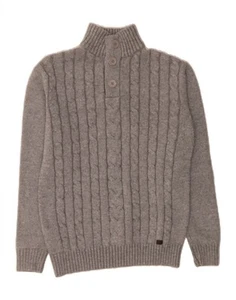 TRUSSARDI Womens Button Neck Jumper Sweater UK 18 XL Grey Acrylic DC90 - Picture 1 of 4