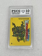 1989 Topps TMNT #7 COWABUNGA! Teenage Mutant Ninja Turtles Sticker PSCG 10 MINT