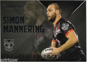 2017 NRL Traders Season To Remember (SR 30/32) Simon MANNERING Warriors - Picture 1 of 1