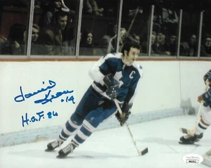 Auto. Toronto Maple Leafs Dave Keon 8x10 Photo 3 w Hall of Fame Inscription JSA - Picture 1 of 4