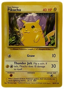 Juego base de mejillas amarillas Pikachu 58/102 común Pokemon TCG WOTC 1999 - Imagen 1 de 2
