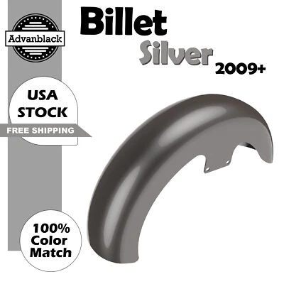 Advanblack Billet Silver 19" Reveal Wrapper Hugger Front Fender Fits 09+ Harley - Image 1 of 4