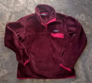 Patagonia Re-Tool Half-Snap Jacket Women's M Red Pullover Fleece Sweater - Picture 1 of 10