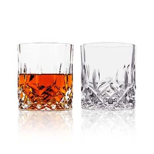 LEMONSODA Crystal Cut Old Fashioned Whiskey Glasses - 10oz - 2/4/6ct - Picture 1 of 13