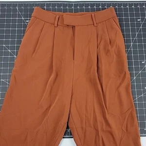 BB Dakota By Steve Madden Pants Burnt Orange Sz 4 Pleated High Waist Cuffed - Picture 1 of 24