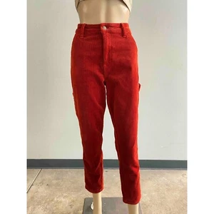 Judy Blue Corduroy Pants Slim Fit High Waist Casual Red Orange Size 26 - Picture 1 of 7