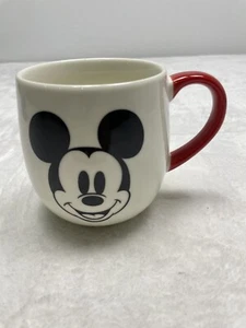 Disney Mickey Mouse Mug Happy and Surprised Look White with Red Handle - Picture 1 of 6