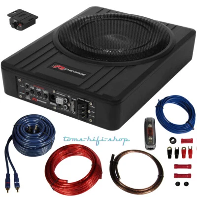 Renegade 250 Watt Untersitz-Aktiv-Subwoofer Kabelset Auto Bassbox Aktiv RS1000A  - Bild 1 von 4