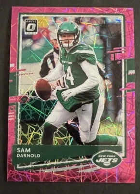 2020 Panini Donruss Optic Sam Darnold #76 Pink Velocity Prizm #’d 07/79 - Image 1 of 2