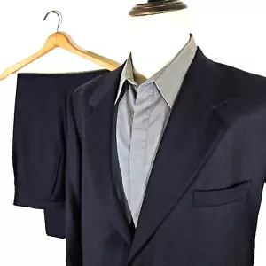 Mens 48 R Paolo Vista / Vitale Barberis Canonico / Navy Wool 2pc Suit Pants 39 - Picture 1 of 15