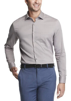 Van Heusen Men's Stain Shield Stretch, Gray Steel, L(16-16 1/2, 34-35) Foto 1 de 3