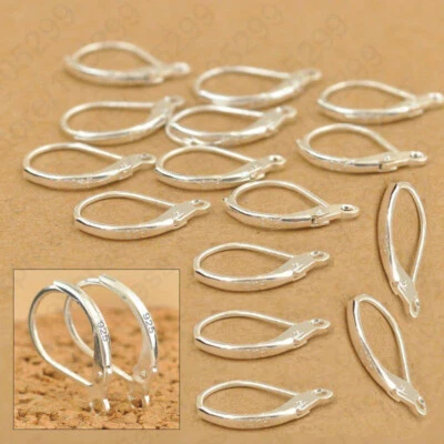 New Leverback EarHook  925 Sterling Silver Beadings Findings Earring Hooks - Image 1 of 4