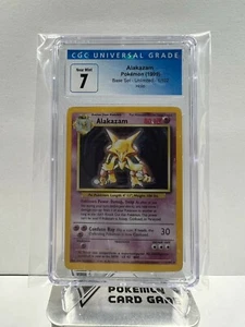 Pokemon TCG Alakazam 1/102 Holo Rare Base Set Unlimited 1999 CGC 7 - Bild 1 von 1