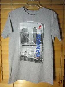 Kangol Men's M Gray New York City Cityscape Skyline Short Sleeve T-Shirt EUC - Picture 1 of 4