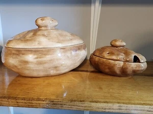 Vintage Potato Shaped Serving Bowl with Gravy Boat - Picture 1 of 13