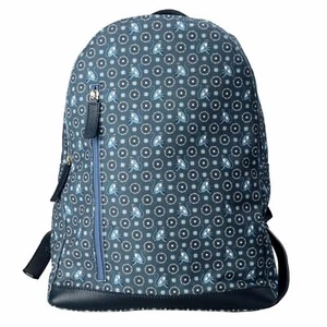 Dolce & Gabbana Men's Blue Monkey Pattern Leather Trim  Backpack Bag - Picture 1 of 9