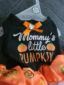 Mommy's Little Pumpkin Pet Dress Size XXS Halloween Small Dog Ruffled Dress NWT - Picture 1 of 3