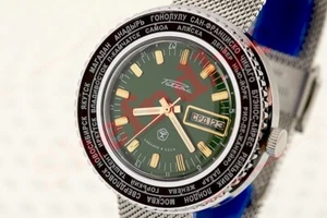 Russische UdSSR ALTE Lager Armbanduhr Raketa Städte Stadt Goroda cal. 2628 Vintage - Bild 1 von 6