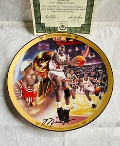 M Jordan “MJ” Collection 1991 Championship Porcelain Plate CHI Bulls UPPER DECK