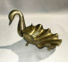 Vintage Mid Century Art Nouveau Brass Swan Dish Tray Vide Poche (PL110)