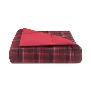 $120.00 Martha Stewart Essentials edredón reversible a cuadros completo/reina, rojo - Imagen 1 de 5